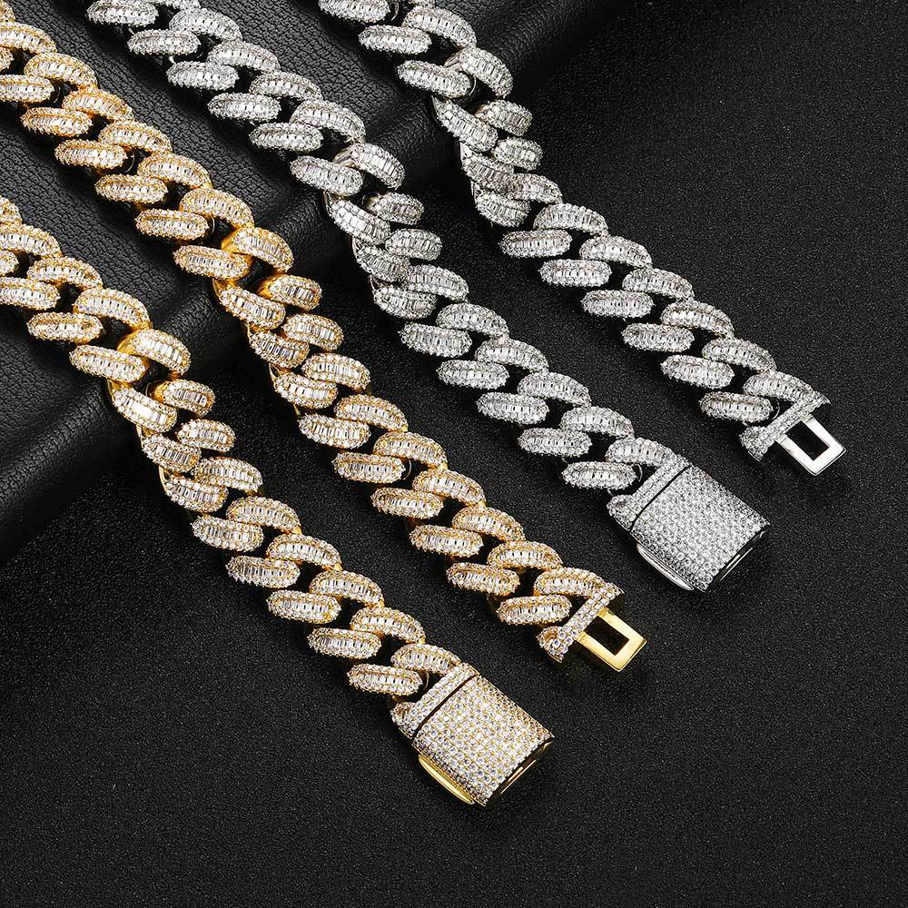 15 mm Iced Cuban Hip Hop Necklace or Bracelet with Cubic Zirconia on a Copper Base - CHA118 product image