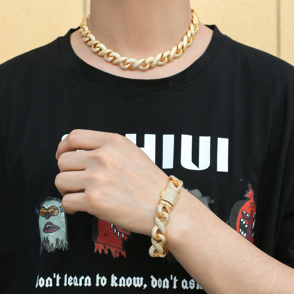 Hip Hop Punk Fashion Cubic Zirconia Pendant Necklace for Men