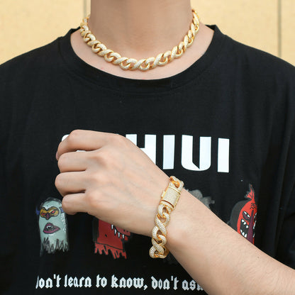 Hip Hop Punk Fashion Cubic Zirconia Pendant Necklace for Men