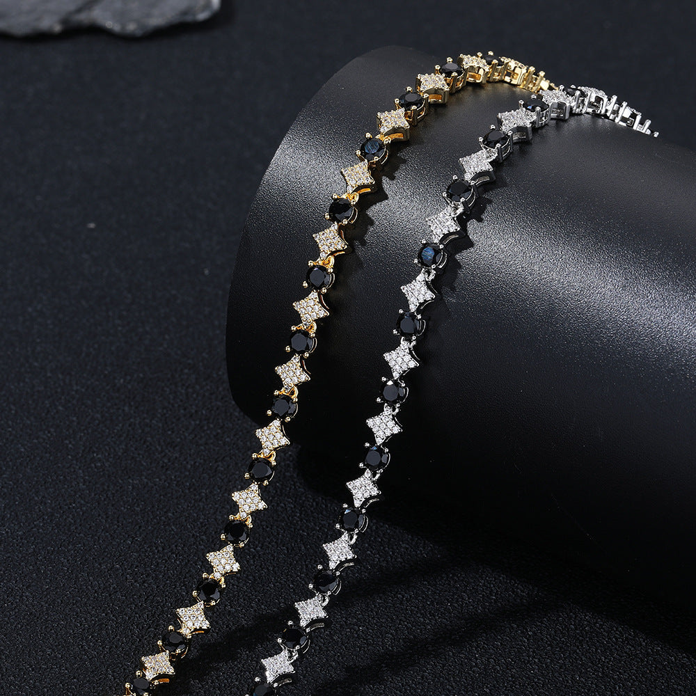 Star Cubic Zirconia Tennis Bracelet, Unisex Hip Hop Chain Bracelet product image