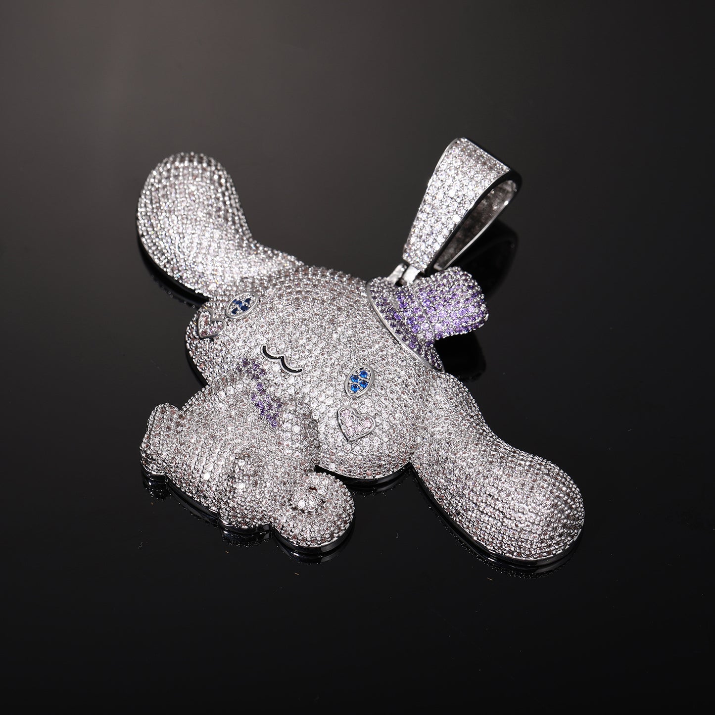 Iced Out Cartoon Dog Pendant Necklace for Men and Women - Silver Color Hip Hop Animal Charm Chain product image