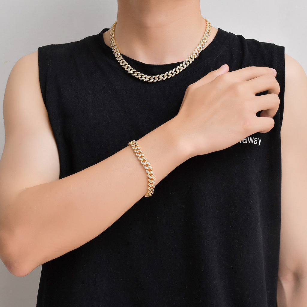 Hip Hop Minimalist Cuban Link Cubic Zirconia Bracelet for Men