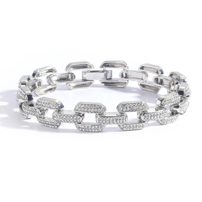 Hip Hop Geometric Cuban Link Alloy Necklace for Men