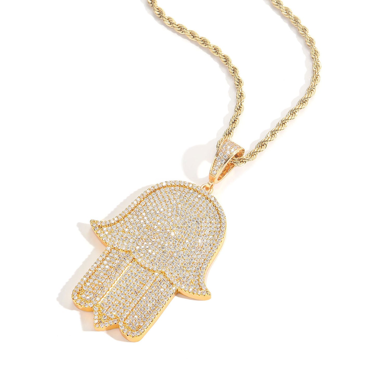 Hip Hop Fashion Cubic Zirconia Pendant Necklace for Men and Women