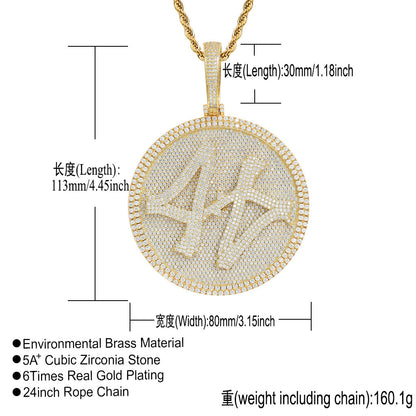 Hip Hop Fashion Cubic Zirconia Pendant Necklace for Men and Women