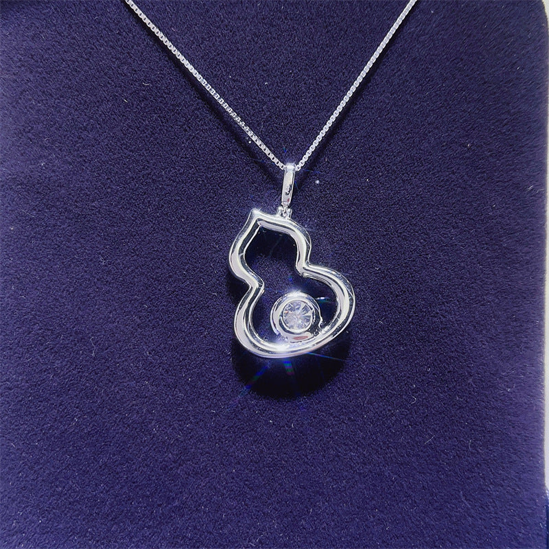 925 Silver Moissanite Gourd Pendant Necklace for Women product image
