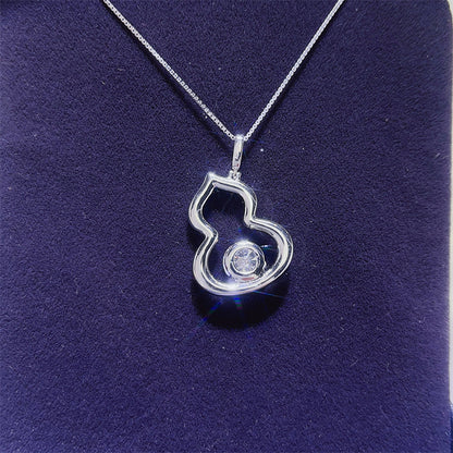 925 Silver Moissanite Gourd Pendant Necklace for Women