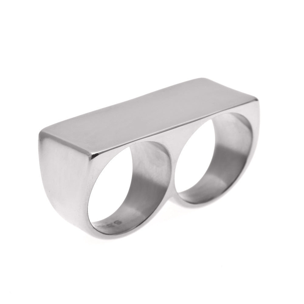 Unisex Minimalist Oval Stainless Steel Ring in Gold or Silver