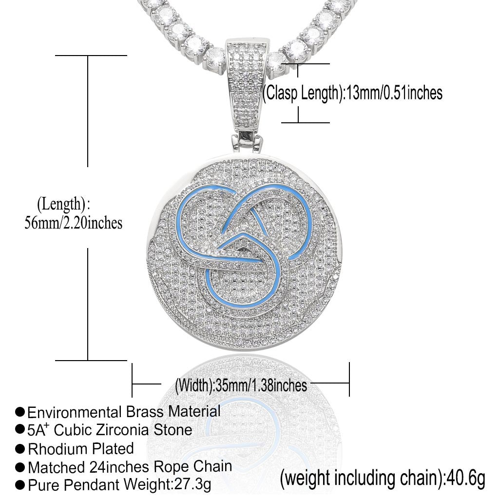 Hip Hop Fashion Cubic Zirconia Pendant Necklace for Men and Women