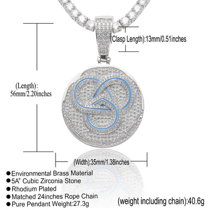 Hip Hop Fashion Cubic Zirconia Pendant Necklace for Men and Women