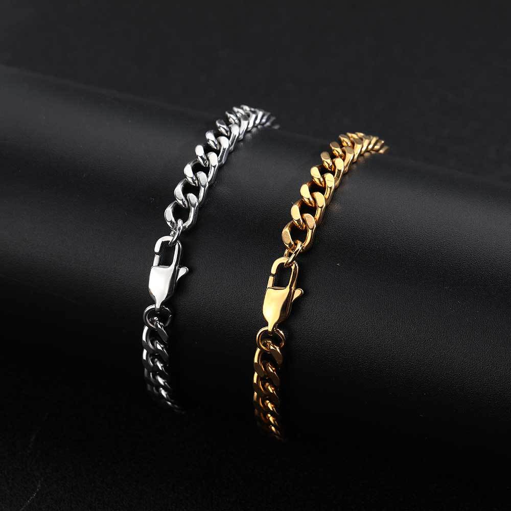 6 mm Polished Cuban Hip Hop Bracelet with Stainless steel Base - CHA100 product image