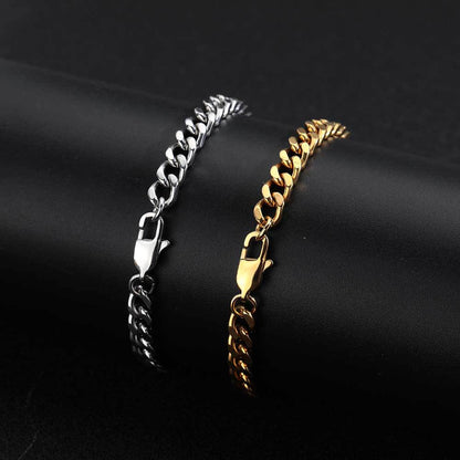 6 mm Polished Cuban Hip Hop Bracelet with Stainless steel Base - CHA100