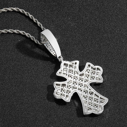 Hip Hop Minimalist Cross Copper Pendant Necklace for Men and Women