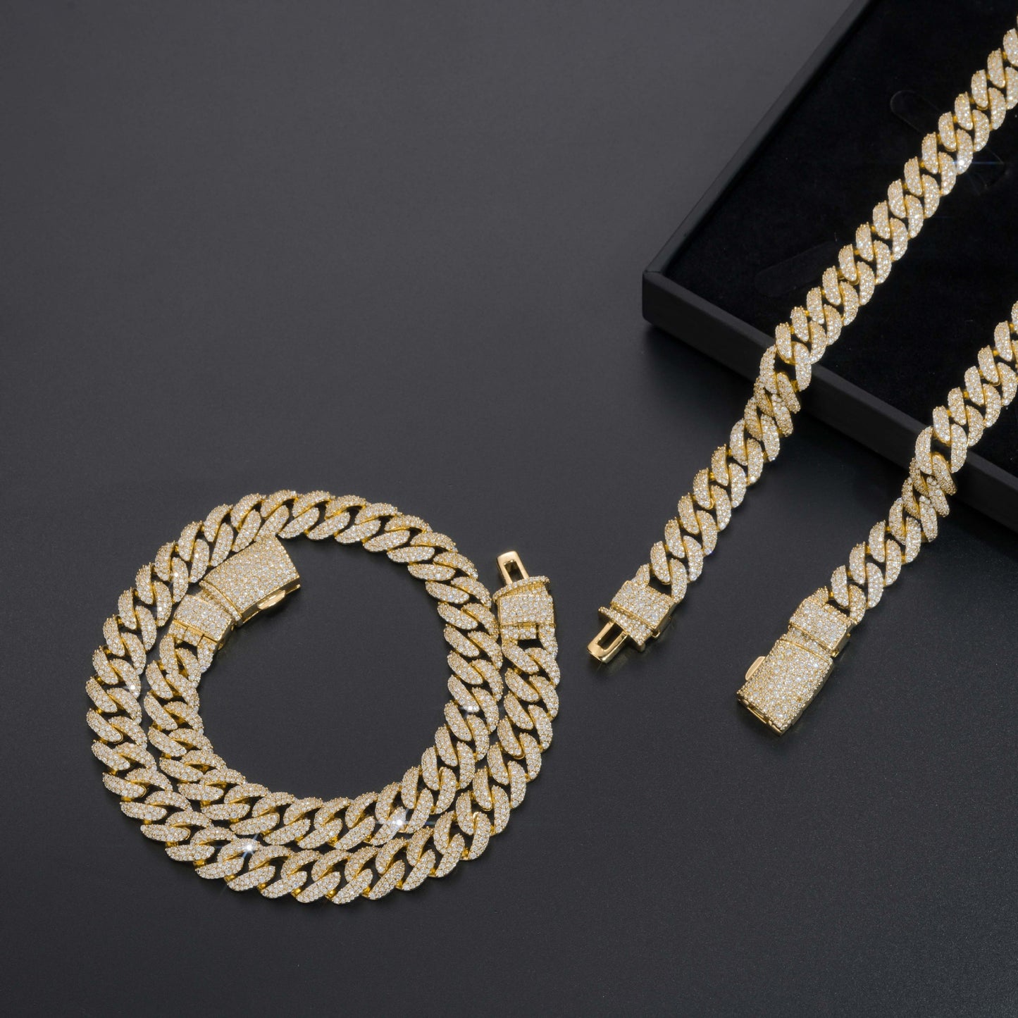 12mm Iced Out Cuban Link Chain Bracelet, Miami Cuban Link Hip Hop Jewelry for Men and Women