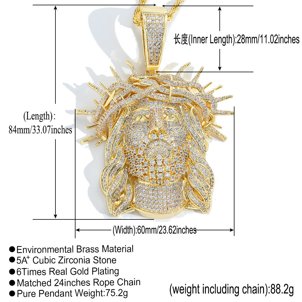 Hip Hop Copper Pendant Necklace for Men and Women