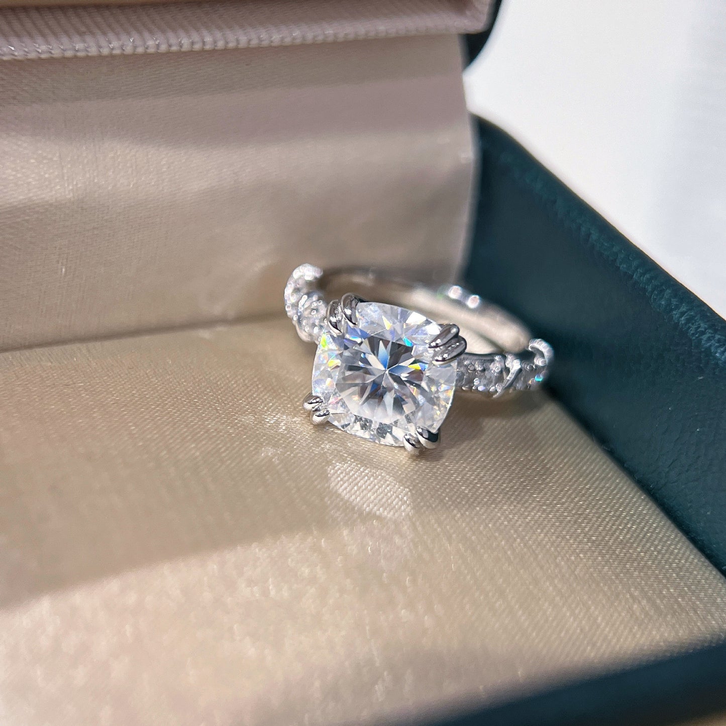 5 Carat Cushion Cut Moissanite Ring product image