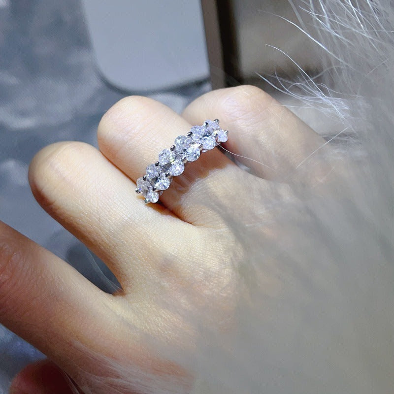 Oval Cut Row Ring for Women, U-Shape Band Stackable Statement Ring Sizes 9-18 product image