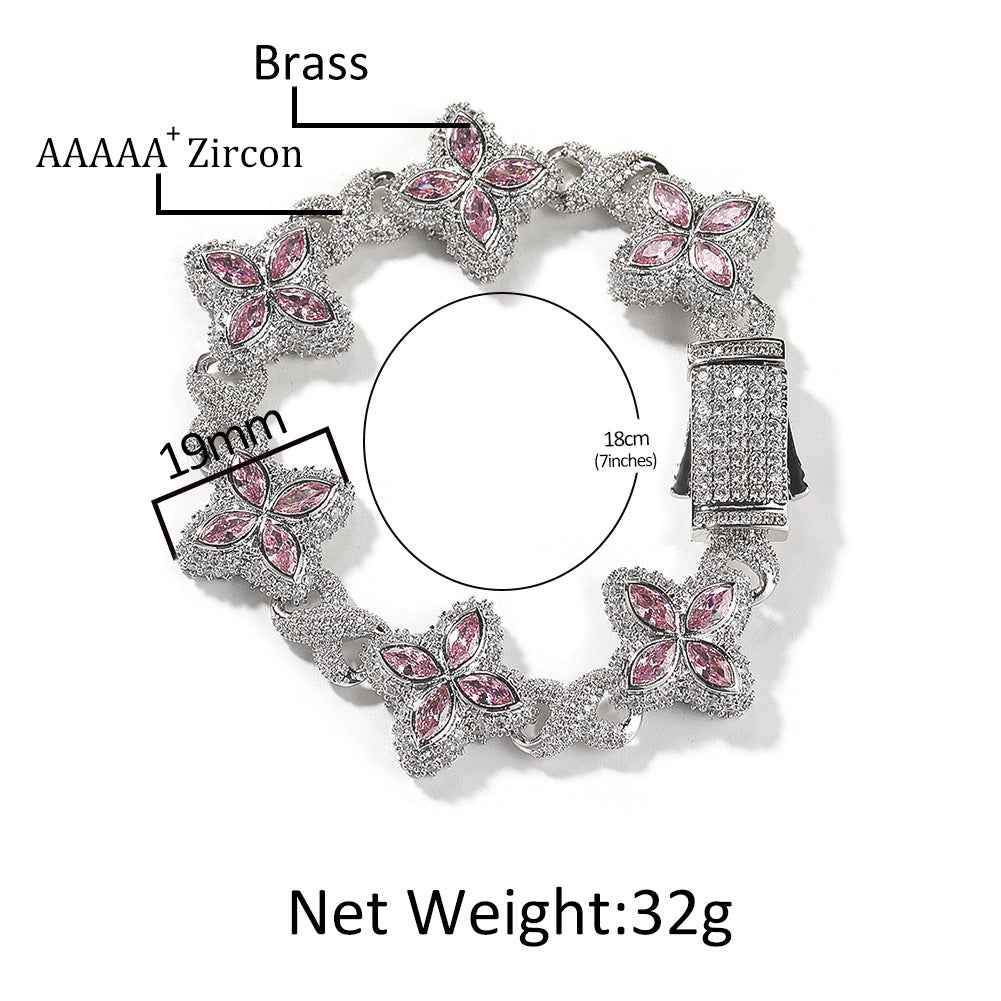 Unisex Four Leaf Clover Cubic Zirconia Bracelet /Necklace product image