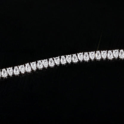 6 mm Pear CZ Tennis Copper Necklace or Bracelet - CHA393