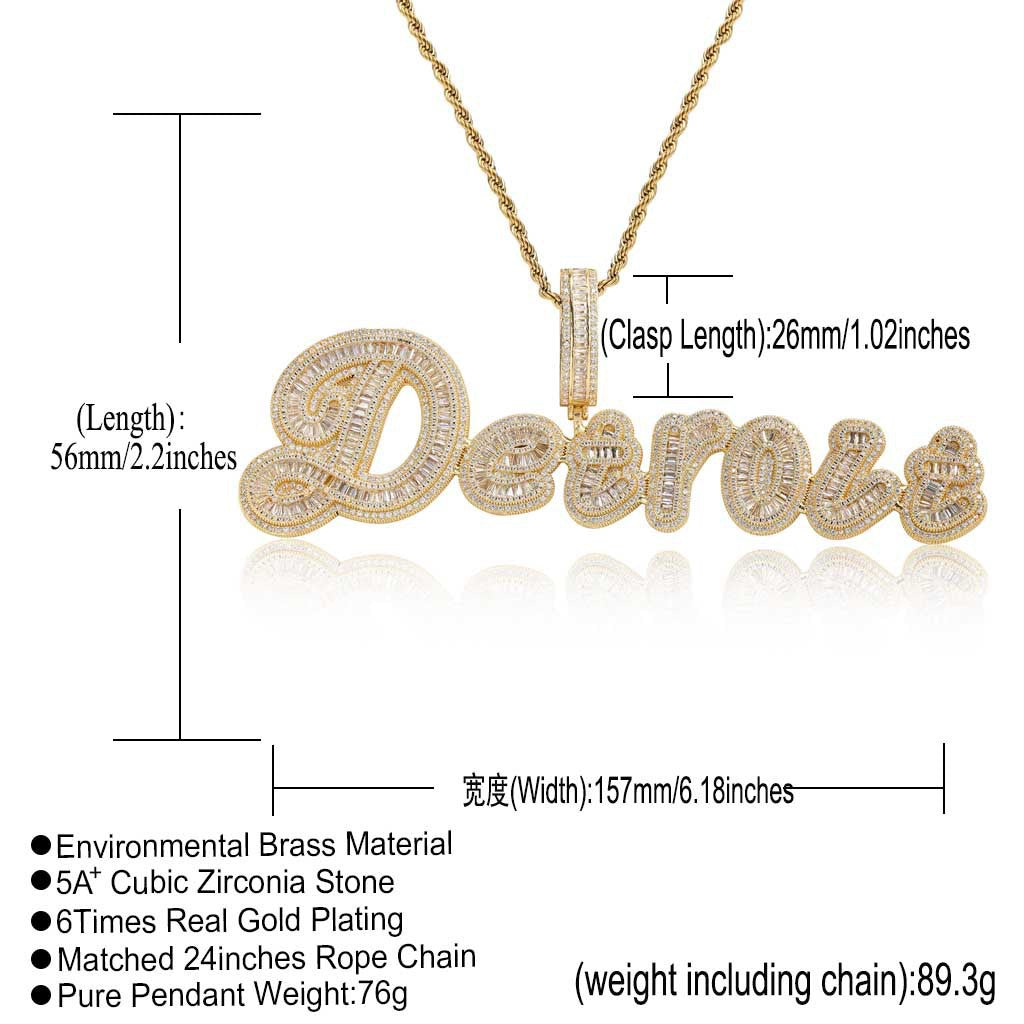 Hip Hop Light Luxury Geometric Cubic Zirconia Necklace for Men and Women