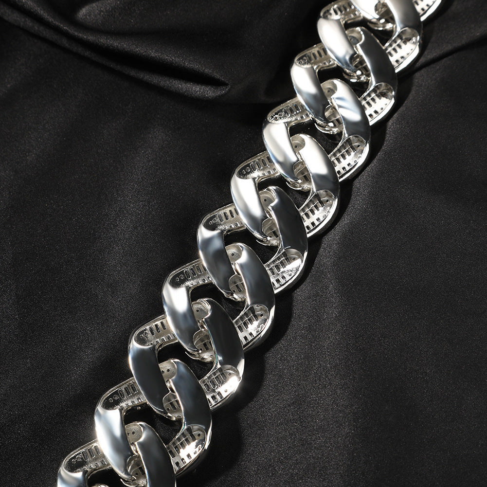 Iced Out Cuban Link Chain Necklace with Cubic Zirconia for Women & Men, Gold Plated or Silver Plated Statement Hip Hop Pendant Chain