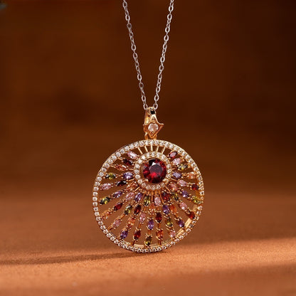 Exotic Sunburst Pendant Necklace for Women