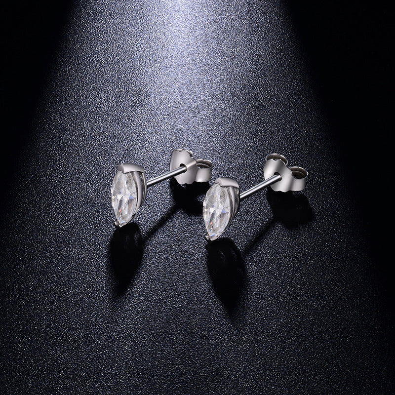 Marquise Moissanite Stud Earrings for Women, 4 x 8 mm, S925, 18K Gold-Plated product image