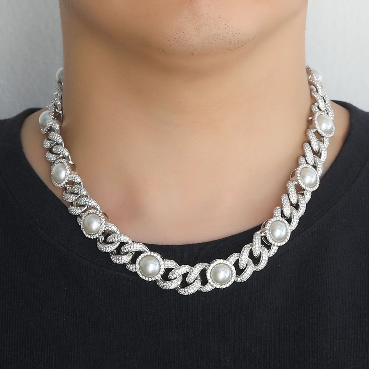 Hip Hop Cuban Link Cubic Zirconia Necklace for Men