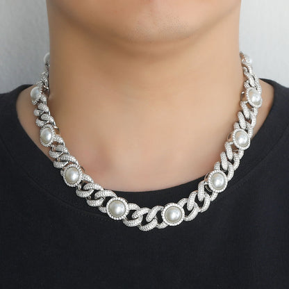 Hip Hop Cuban Link Cubic Zirconia Necklace for Men