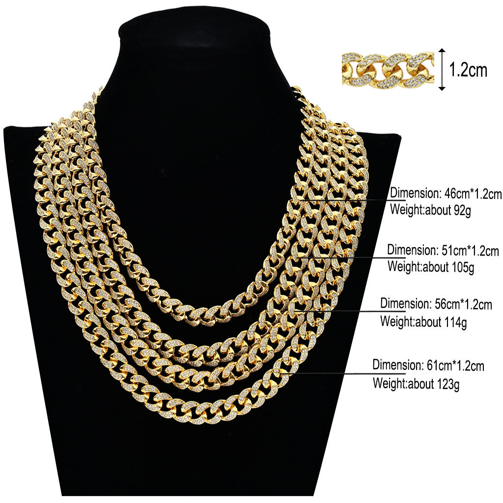 Hip Hop Cuban Link Cubic Zirconia Necklace for Men
