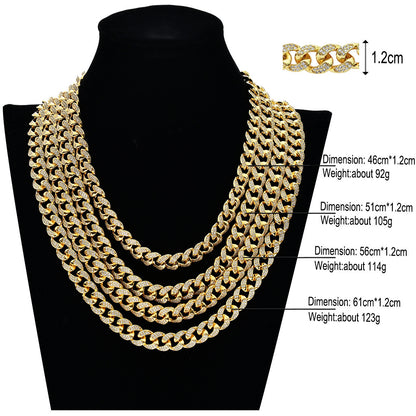 Hip Hop Cuban Link Cubic Zirconia Necklace for Men