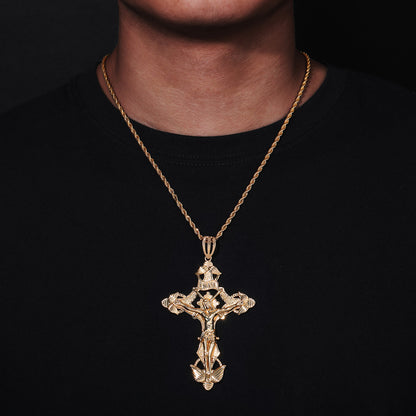 Vintage Cross Pendant Rope Chain Necklace for Women and Men - Hip Hop Streetwear Statement Jewelry