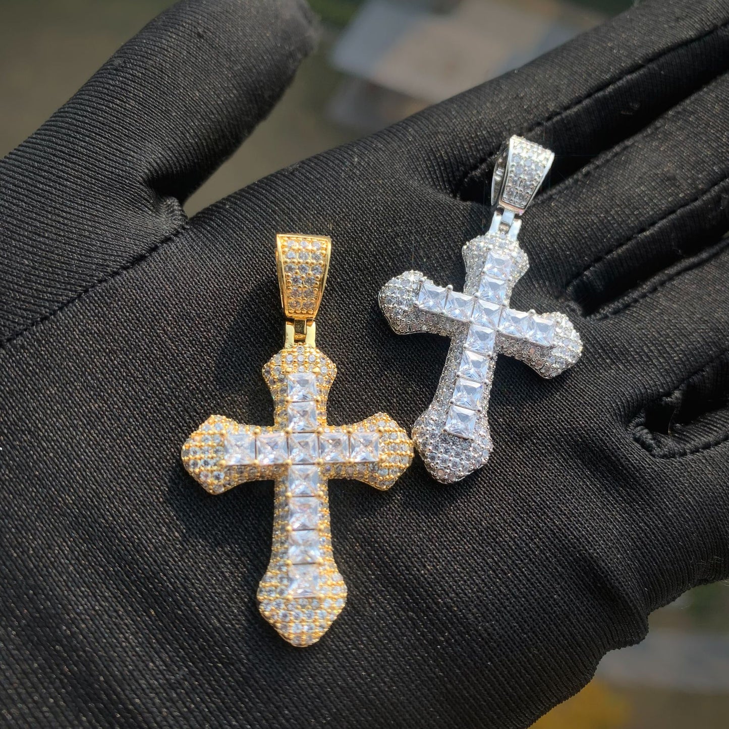 Iced Out Cross Pendant Necklace
