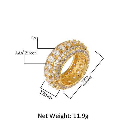 Round CZ band ring size image showing 12mm width