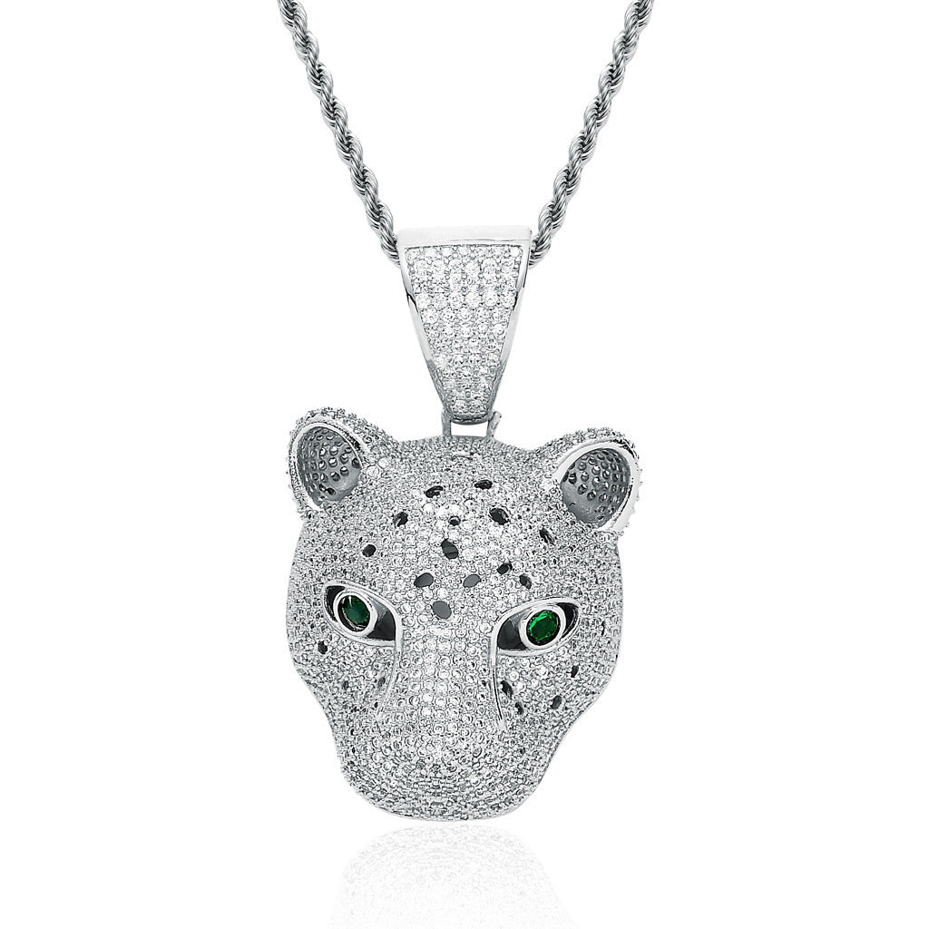 Hip Hop Panther Copper Pendant Necklace for Men and Women