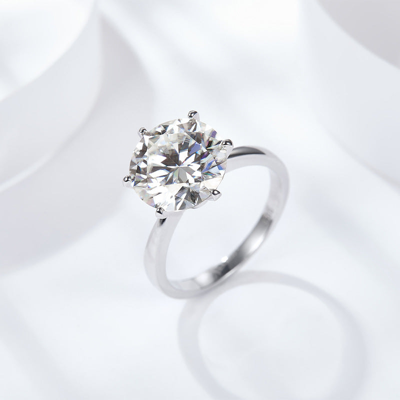 5 Carat Moissanite Solitaire Ring, Six-Prong S925 Engagement Ring product image