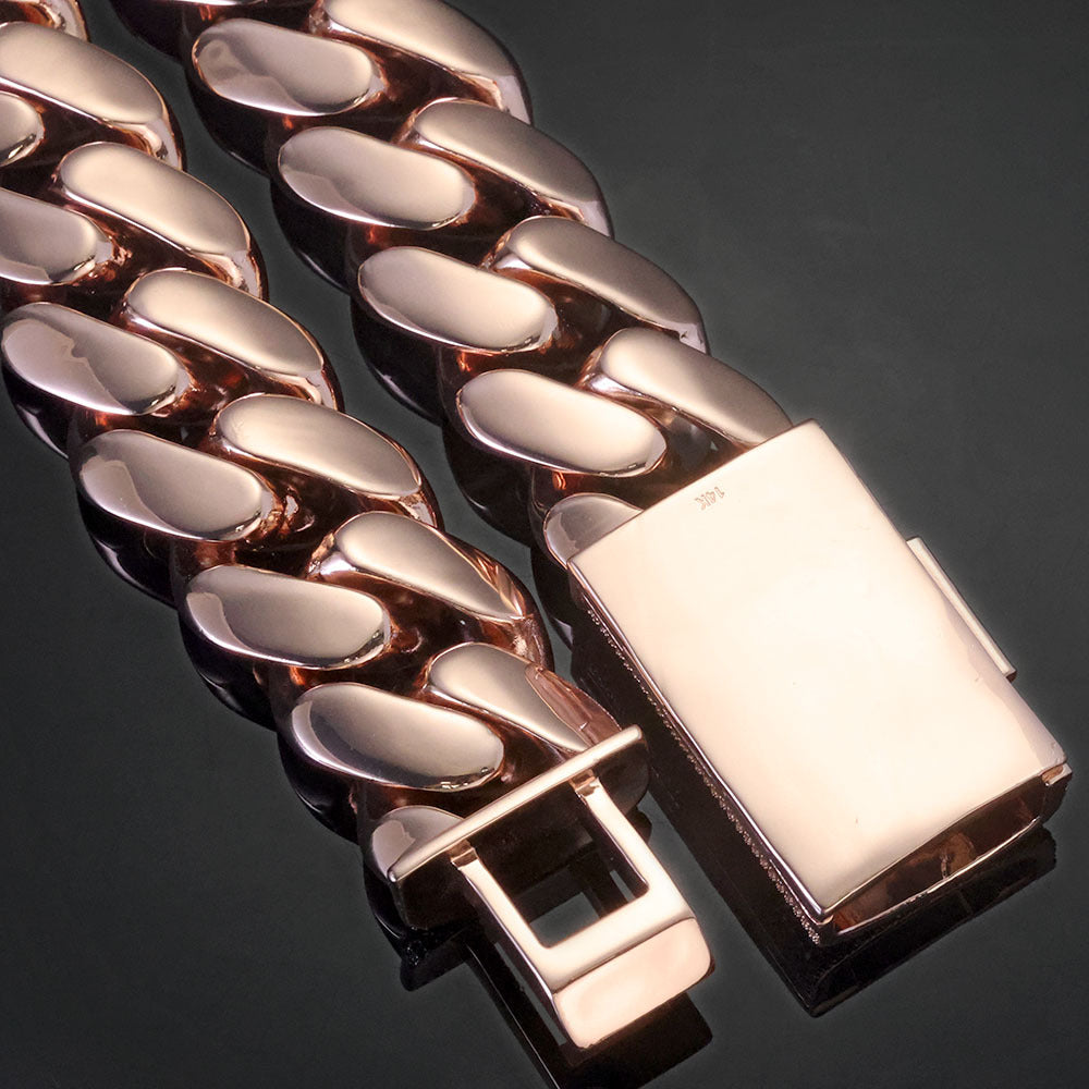 30-40 mm Polished Cuban with CZ Clasp Hip Hop Bracelet with Copper Base - CHA178 product image