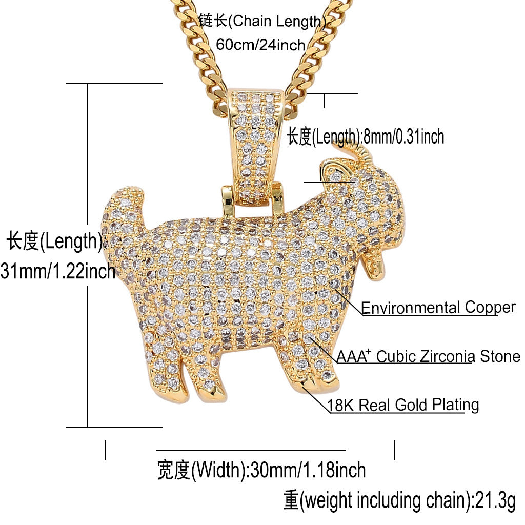 Hip Hop Fashion Copper Pendant Necklace for Men and Women