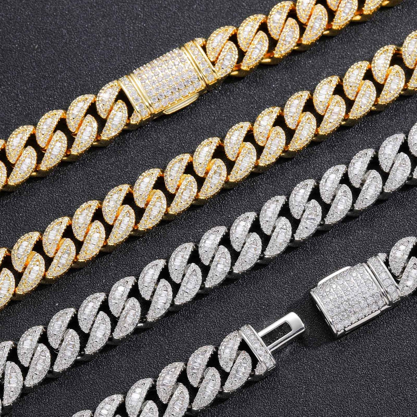 Hip Hop Light Luxury Cuban Link Cubic Zirconia Bracelet for Men