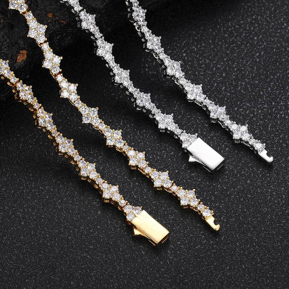 6.5 mm Star-Cluster CZ Tennis Copper Necklace - CHA258 product image