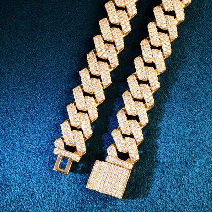 Iced Out Cuban Link Chain Necklace for Men Unisex Hip Hop