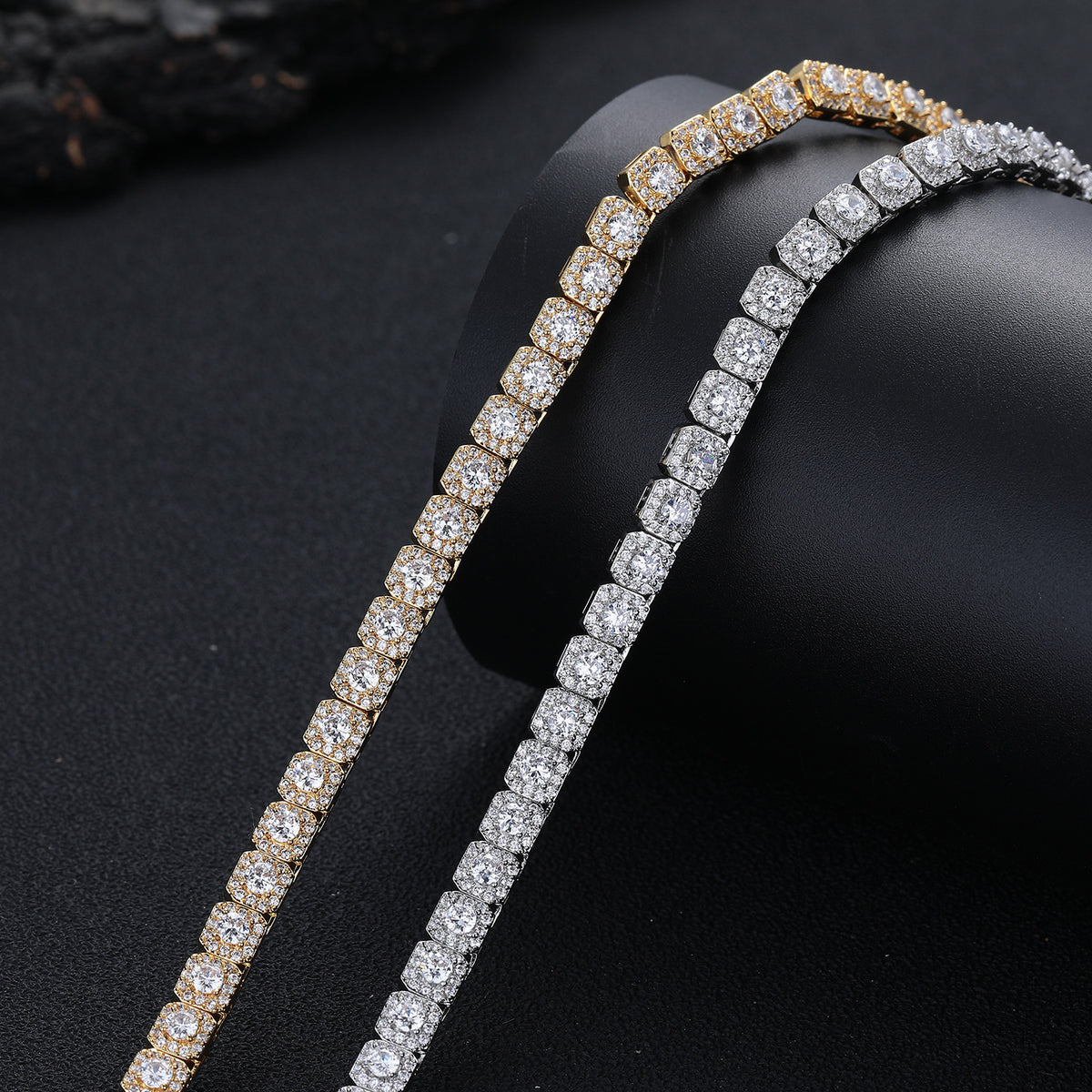 Square Cubic Zirconia Tennis-Style Chain Bracelet & Necklace, 6 mm, Unisex product image