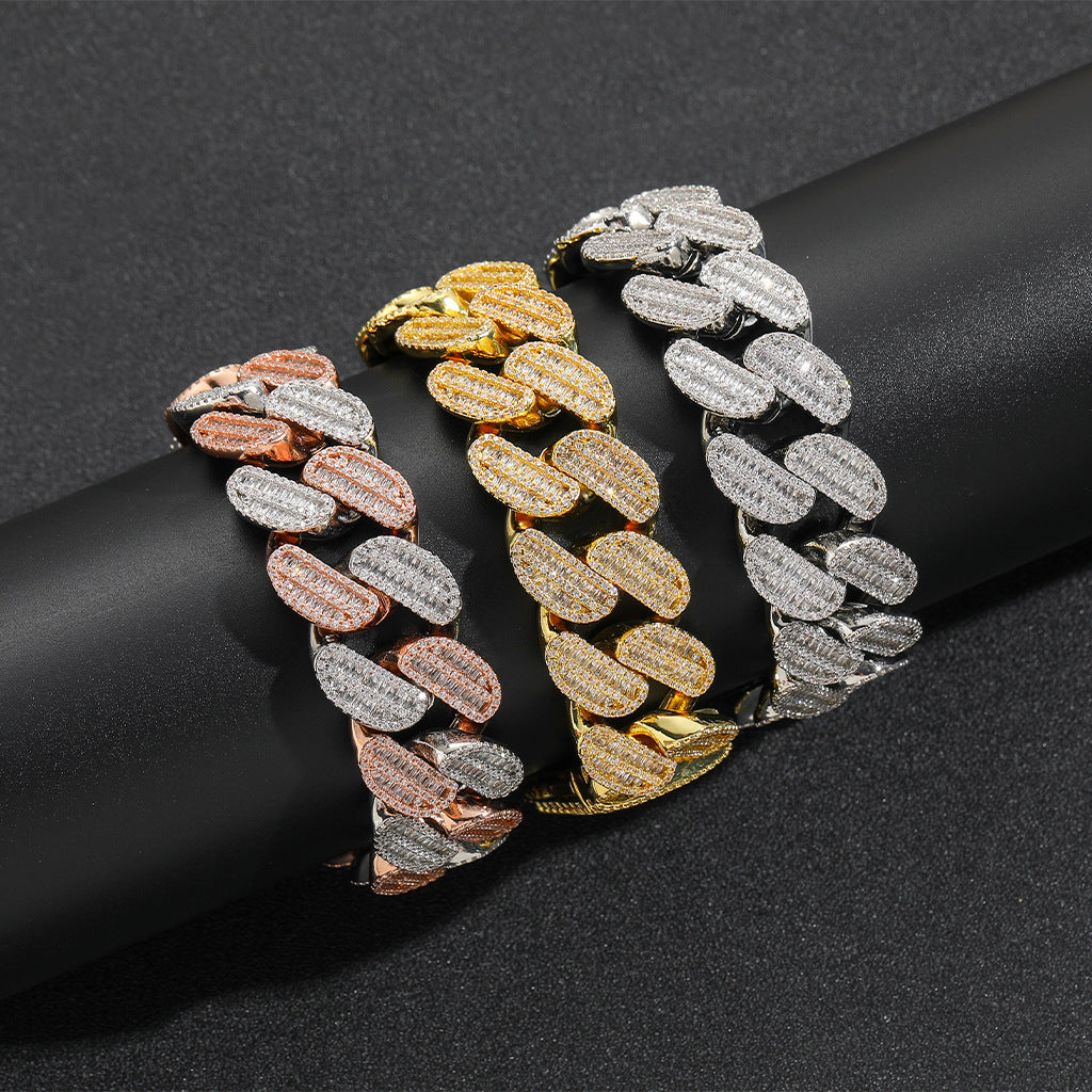 Hip Hop Cuban Link Cubic Zirconia Necklace for Men