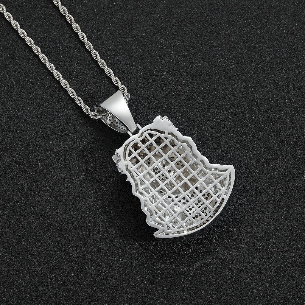 Hip Hop Vintage Four Leaf Clover Cubic Zirconia Pendant Necklace for Men and Women