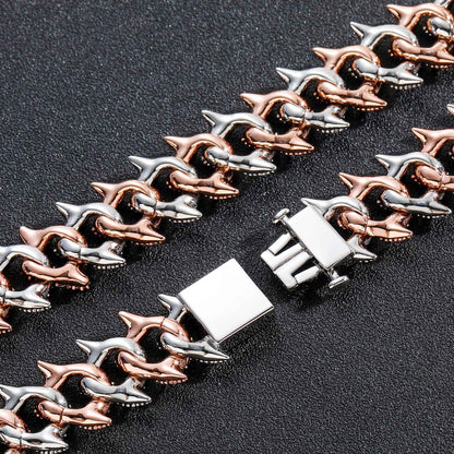 Hip Hop Light Luxury Cuban Link Thorn Spike Cubic Zirconia Necklace for Men