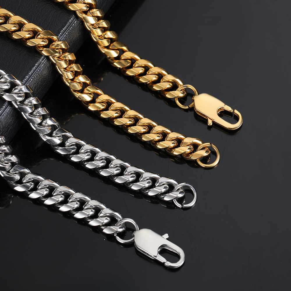 4-9 mm Rounded Polished Cuban Stainless steel Bracelet - CHA026 product image