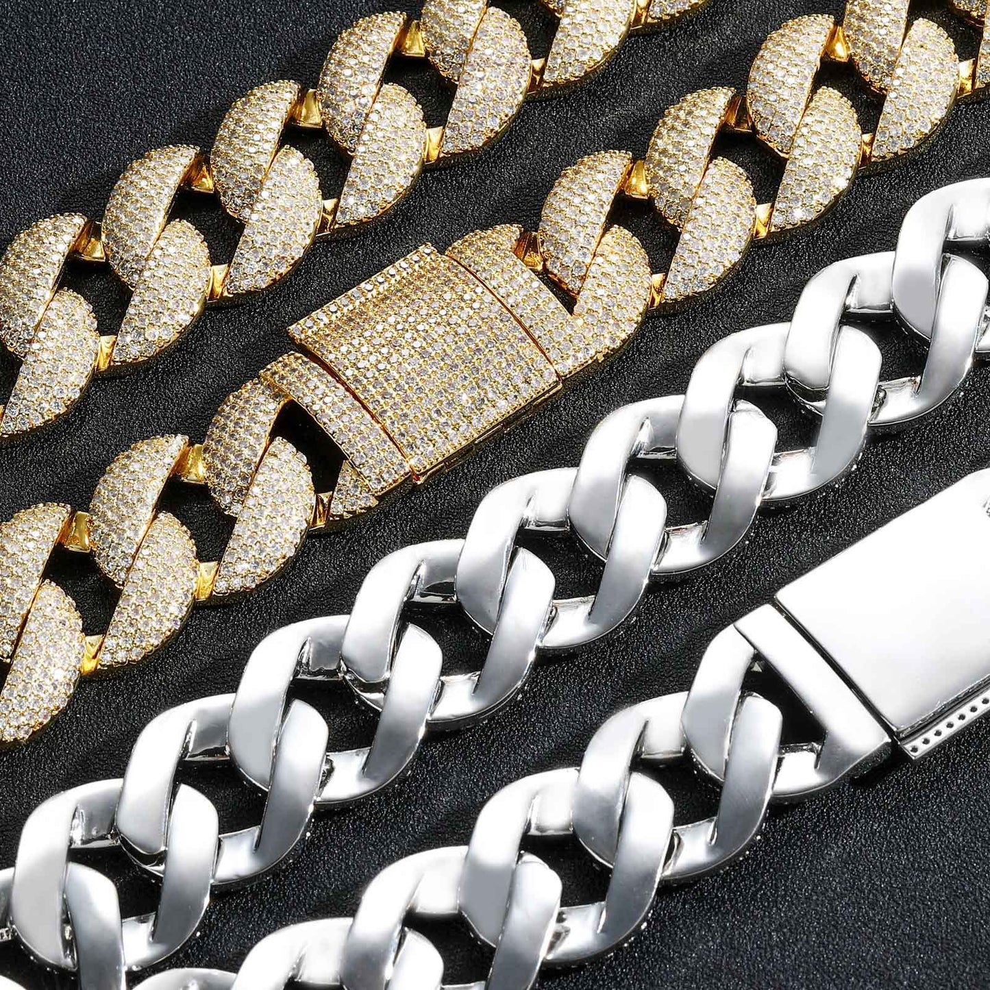 Hip Hop Cuban Link Bubble Copper Bracelet for Men