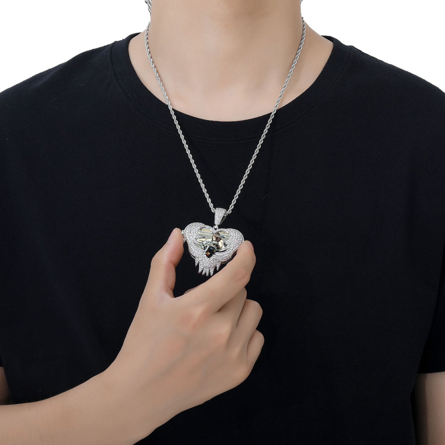 Hip Hop Diamond Shape Cuban Link Cubic Zirconia Necklace for Men and Women