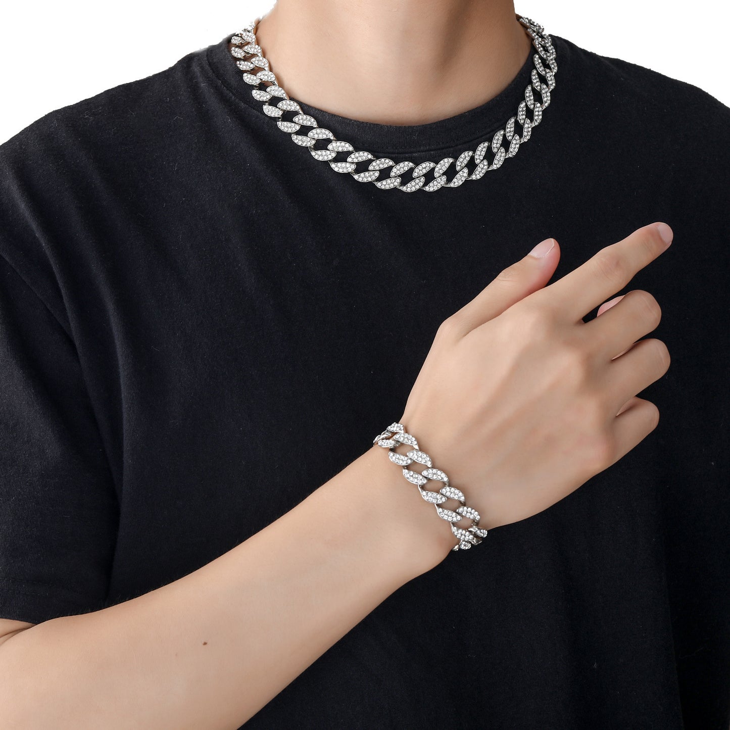 Hip Hop Cuban Link Alloy Necklace for Men