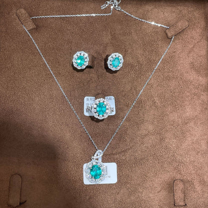 S925 Sterling Silver Flower Stud Earrings, Green Gemstone Floral Earrings